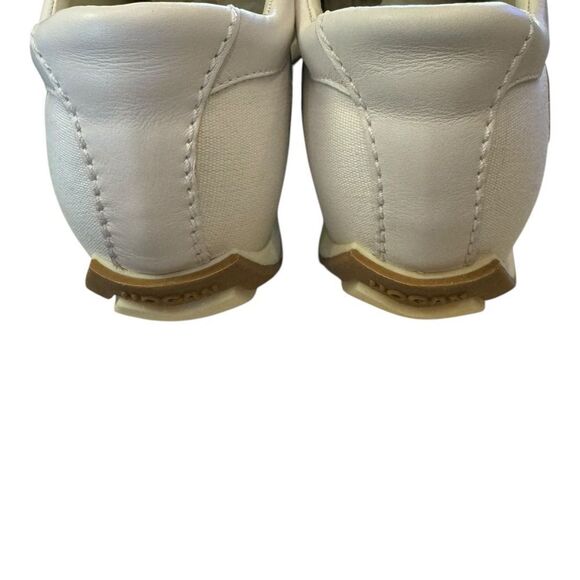 NEW HOGAN Women's Italy Side Web Pull On Canvas Leather White Sneakers 39  9 - Picture 5 of 8